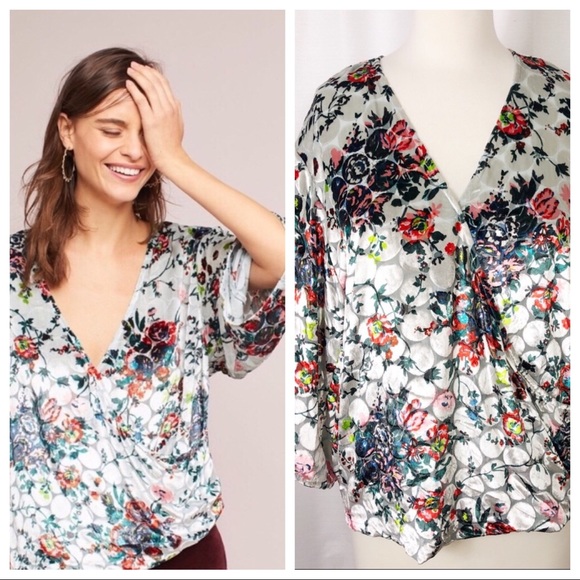 Anthropologie Tops - Maeve Sage Green Kimono crossover blouse